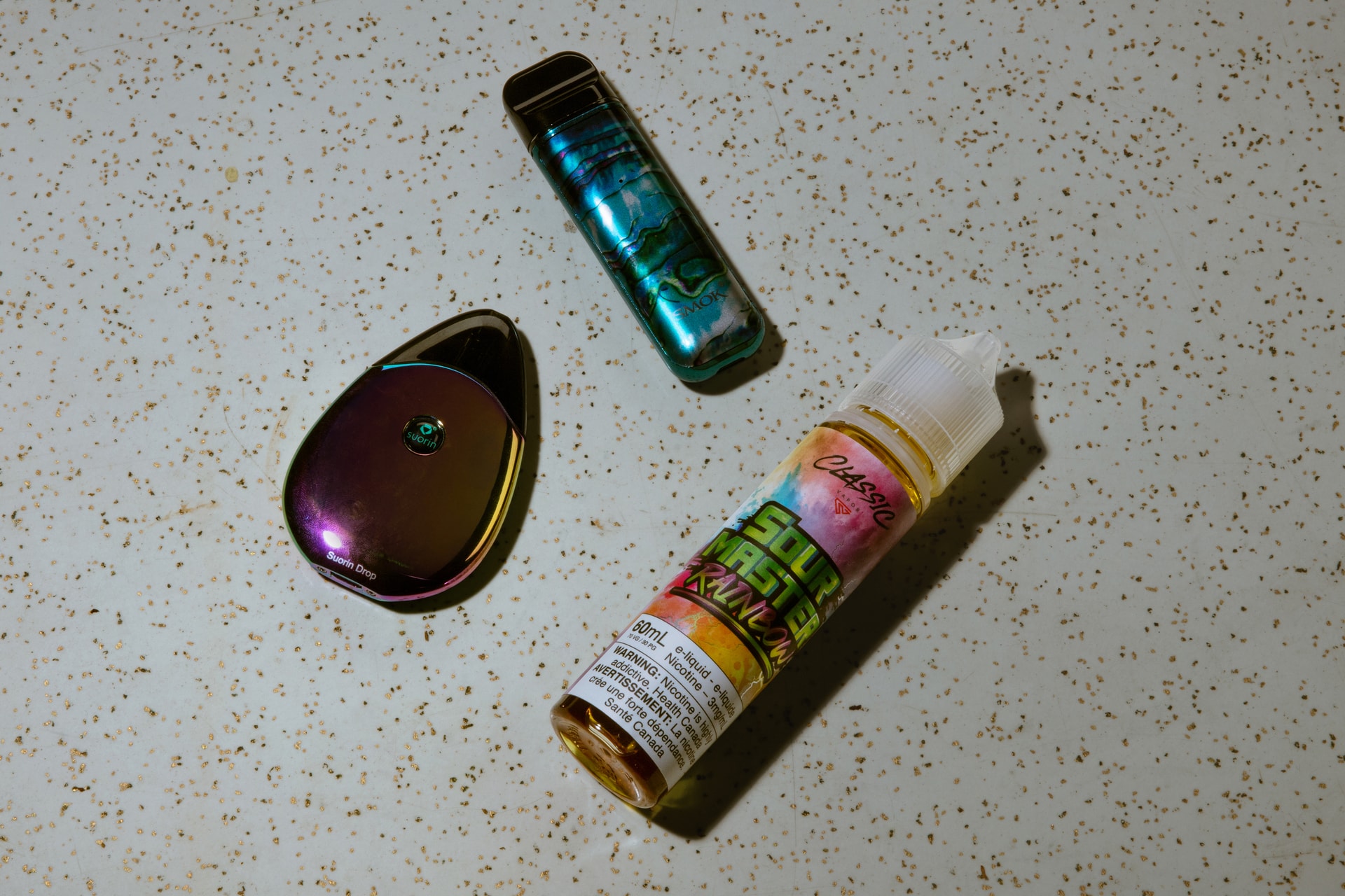 an array of e-cigarettes, or flavored nicotine products, that are disguised to look like flash drives and other devices