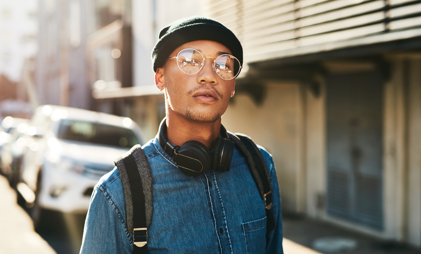 young man with glasses