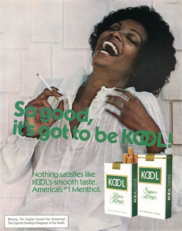 Cigarette ad targeting the African American/Black population