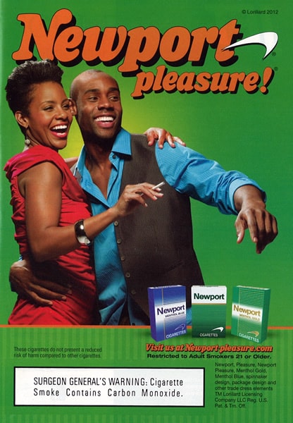 Cigarette ad targeting the African American/Black population