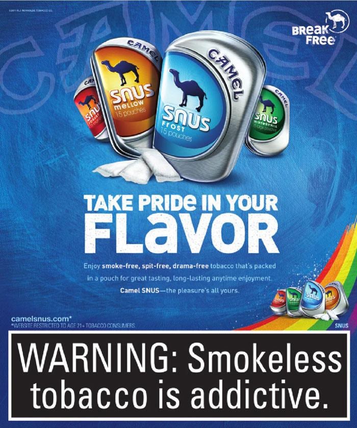 Cigarette ad targeting the LGBTQ+ population